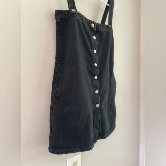 Urban Outfitters Aria Black Denim Overall Dress - Small - Picture 11 of 15